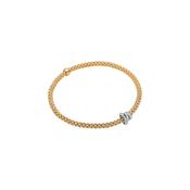 18ct YG Fope Prima Bracelet Diamond Pave Roundels 0.31ct