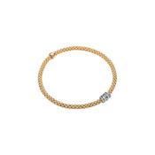 18ct YG Fope Prima Bracelet Diamond Roundels 0.07ct