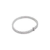 18ct White Gold Fope Eka 2 Row Bracelet Diamond Roundels 0.10ct image