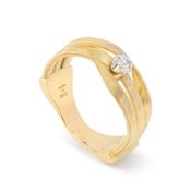 18ct Yellow Gold Marco Bicego 3 Row Single Diamond Ring 0.08ct AG364B8YWM5