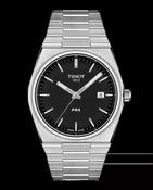 Gents Tissot PRX Steel Bracelet Black Baton dial Date image