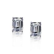 9ct White Gold Carat London Fulton Emerald Double Prong Stud Earrings CE9KW-FULT-W86 image