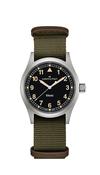 Hamilton Khaki Field Quartz 38mm Black Dial Green Strap H69401930