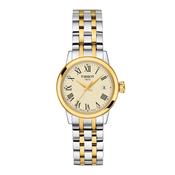 Ladies Tissot T Classic Dream Bi Coloured Bracelet Ivory Roman Numeral Dial with Date