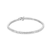 Carat London White Gold Plated Silver 3mm Kayla Bracelet Long CB925W-KAYL-W3-L