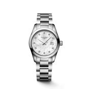 Ladies Longines Conquest Classic 29.5mm Steel Bracelet White Mother of Pearl Diamond Dial Date 50m image
