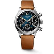 Gents Longines 41mm Automatic Chronograph Avigation Big Eye Titanium Case Petroleum Arabic Numeral Dial Brown Leather Strap 5 Year Warranty image