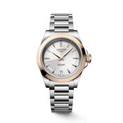Ladies Longines Conquest Automatic 34mm Steel &amp; 18ct RG PVD Silver Dial