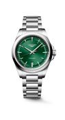 Gents Longines 38mm Conquest Quartz Steel Bracelet Green Index Dial with Date L3.750.4.09.6 image