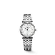 Ladies Longines La Grande Classique 24mm Steel Bracelet Diamond Set Bezel White Mother of Pearl Diamond Dial image
