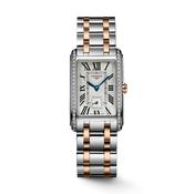 Ladies Longines Dolce Vita 23.3mm x 37mm Stl/RG PVD Bracelet Diamond Case Silver Dial image