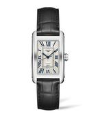 Gents Longines 27.7mm x 43.8mm Automatic Dolcevita Steel Case Black Strap Ivory Roman Numeral Dial with Date L5.757.4.71.0