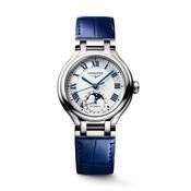 Ladies Longines Prima luna Moonphase Auto 34mm  Steel Case Blue Strap image