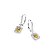 Carat London WGP Silver Yellow Moxi Drop Eearrings CE925W-MOXI-MY image