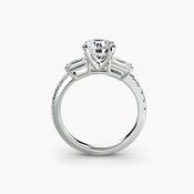 Three-Stone Ring with Pavé Band 4 image
