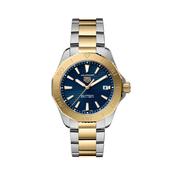 Gents Tag Heuer Aquaracer Qtz 40mm Steel &amp; YG PVD Bracelet Blue Dial