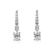 Carat London Thea Drop Oval White Gold Plated