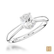 Platinum Classic Oval Engagement Ring 0.6ct F VS1 64356 image