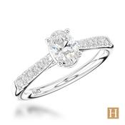 Platinum Inisheer Classic Oval Engagement Ring 0.4ct E VS2 64136 image