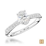 Platinum Inisheer Classic Oval Engagement Ring 0.77ct D SI1 64360 image