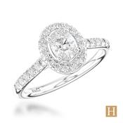 Platinum Inisheer Oval Engagement Ring 0.3ct D SI1 10800529