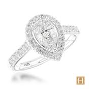 Platinum Inisheer Pear Engagement Ring 0.71ct E SI1 64396 image