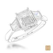 Platinum Santorini Emerald Engagement Ring 0.7ct D SI1 10800469 image