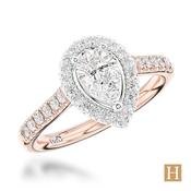 Rose Gold Inisheer Pear Engagement Ring 0.5ct F SI1 64452 image