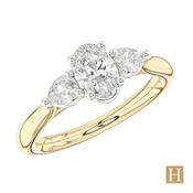 Yellow Gold Florentine Oval Engagement Ring 0.3ct E VS2 10800843 image