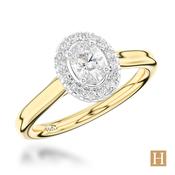 Yellow Gold Inisheer Pure Oval Engagement Ring 0.5ct E SI1 10801123