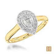Yellow Gold Inisheer Pure Pear Engagement Ring 0.3ct D SI1 10800380 image