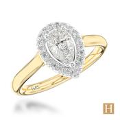 Yellow Gold Inisheer Pure Pear Engagement Ring 0.52ct D VVS2 64350 image