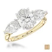 Yellow Gold Lab Grown Florentine Oval Engagement Ring 1.04ct E VVS2 16201222 image