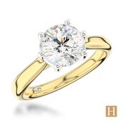 Yellow Gold Lab Grown Tulip 6 Engagement Ring 2ct E VS1 16200058