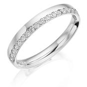 Ladies 18ct White Gold Diamond Off Set Half Hoop Ring image