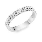 Ladies Platimun Claw Set Diamond 2 Row Ring image