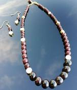 Garnet Pyrite necklace &amp; earring set image