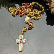 Handmade Amber glass Rosary beads