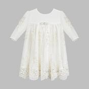 Viktoria Long White English Christening Gown with 3/4 sleeve (077) image