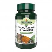 Natures Aid Ginger, Turmeric &amp;amp; Bromelain 60 Tablets