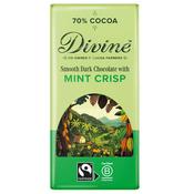 Divine 70% Dark Chocolate With Mint Crisp Bar 90g