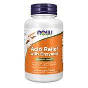 Now Acid Relief With Enzymes 60 Chewable Tablets image