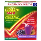 Lemsip Max Cold &amp; Flu Blackcurrant 10 Sachets image