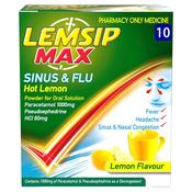 Lemsip Max Sinus &amp; Flu Lemon 10 Sachets image