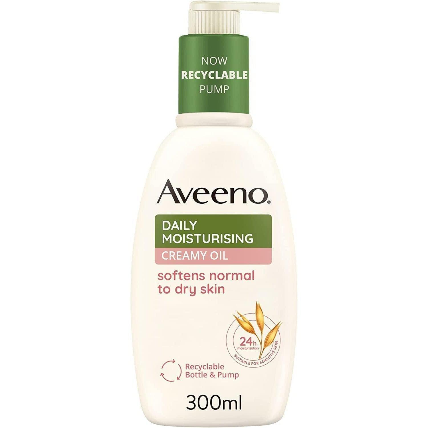 Aveeno Daily Moisturising Creamy Oil | Softens Normal to Dry Skin | Almond Scent | Size 300ml