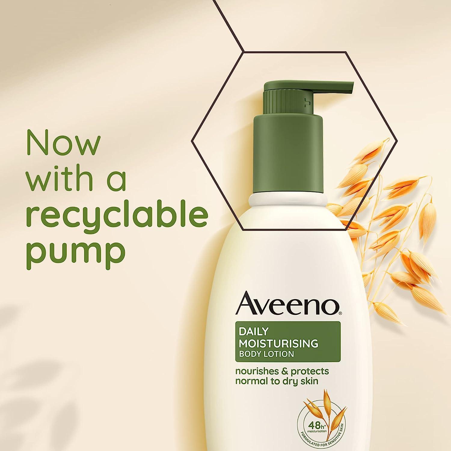 Aveeno Daily Moisturising Body Lotion 300ml for Normal to Dry Skin - Nourishes & Protects