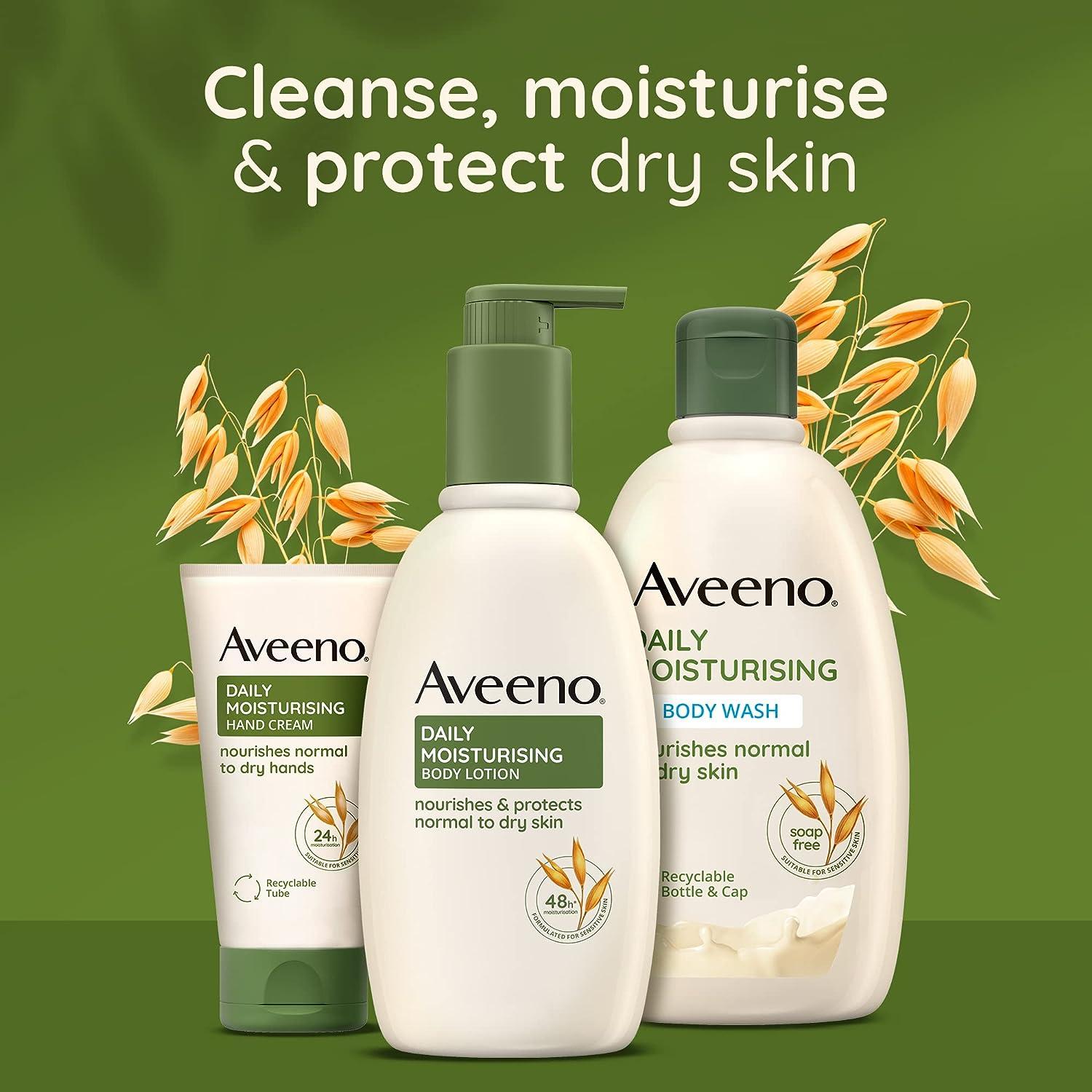 Aveeno Daily Moisturising Body Lotion 300ml for Normal to Dry Skin - Nourishes & Protects