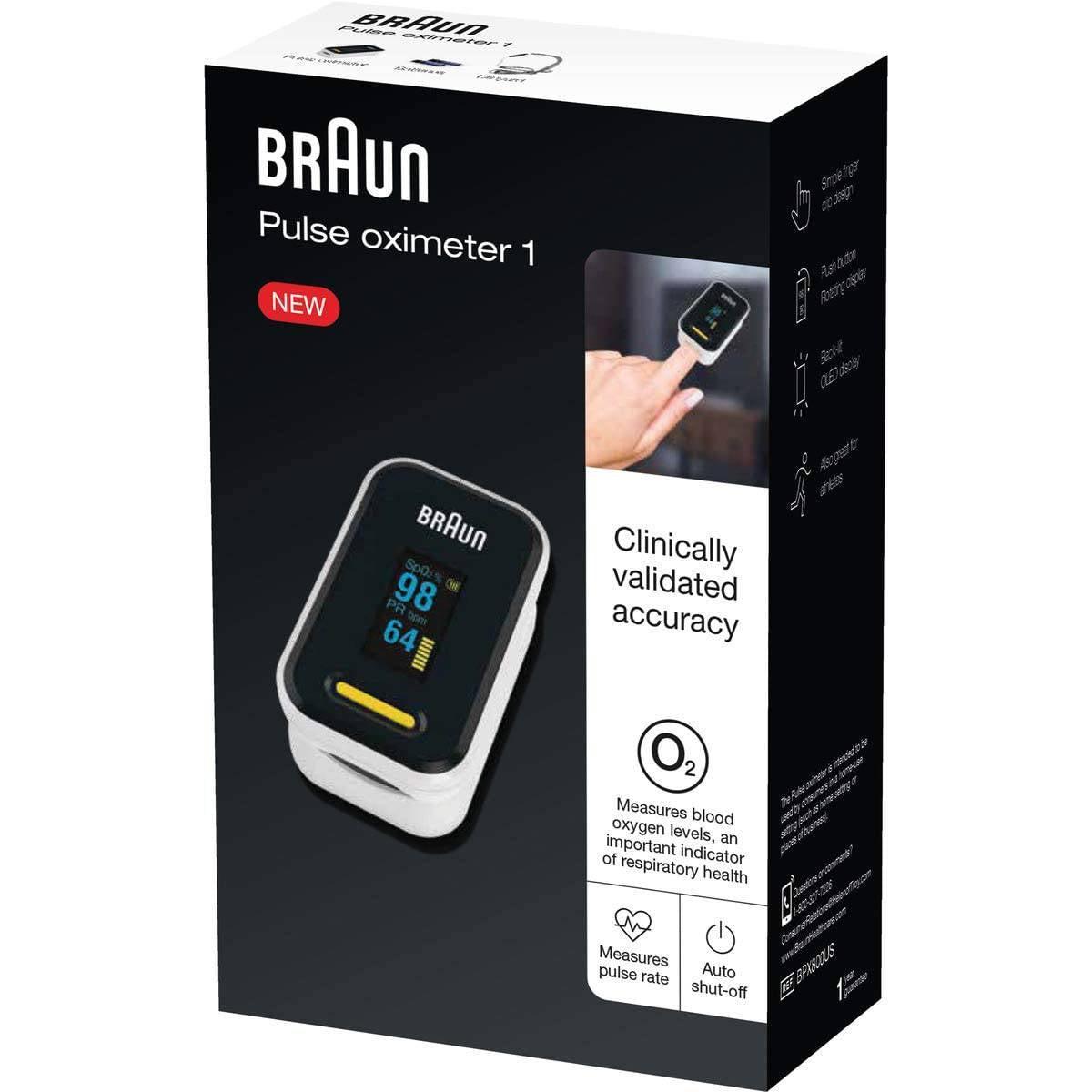 Braun Pulse Oximeter for Adults and Children 12+, with Clinically