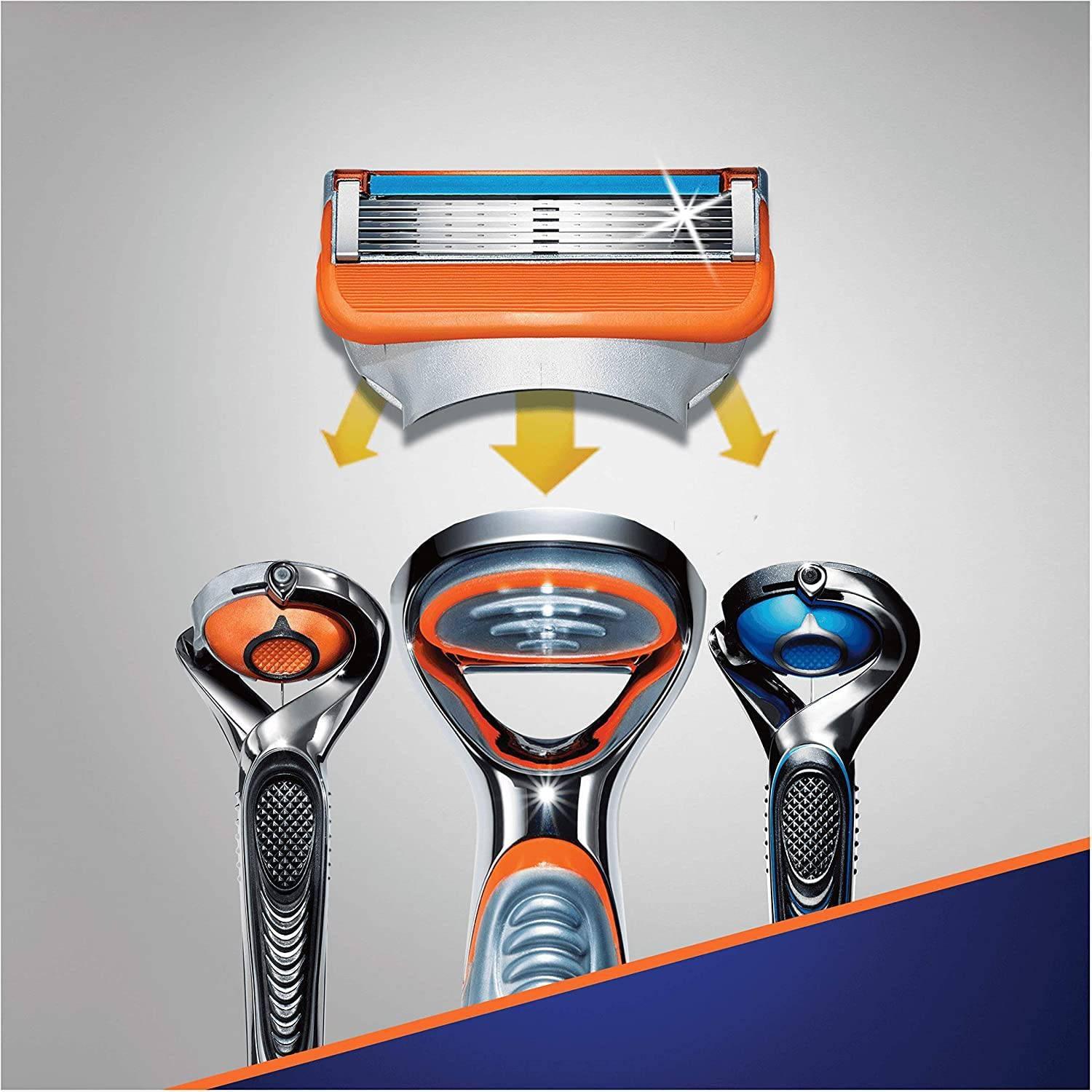 Gillette Fusion5 Power Razor Blades 4 Pack with 5 Blades, Precision Trimmer, Close Shave, Anti-Friction Blades, and PowerGlide Blade Coating