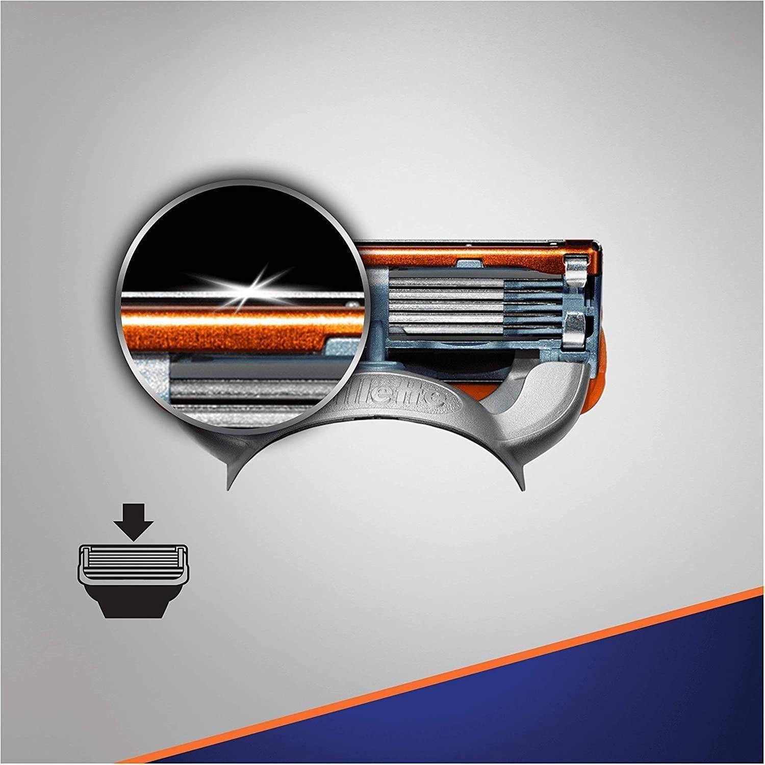 Gillette Fusion5 Power Razor Blades 4 Pack with 5 Blades, Precision Trimmer, Close Shave, Anti-Friction Blades, and PowerGlide Blade Coating